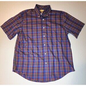 Roundtree & Yorke Gold Label S/S Perfect Performance Men's XL Plaid Non-Iron